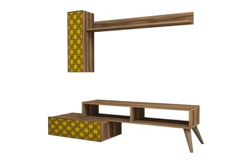 Hovdane TV-Benk 150 cm - Brun/Gul - Møbler - TV- & Mediamøbler - TV-møbelsett