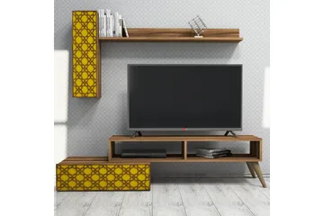 Hovdane TV-Benk 150 cm - Brun/Gul - Møbler - TV- & Mediamøbler - TV-møbelsett