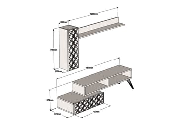 Hovdane TV-Benk 150 cm - Brun/Gul - Møbler - TV- & Mediamøbler - TV-møbelsett