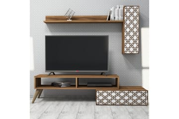 Hovdane TV-Benk 150 cm - Brun/Hvit - Møbler - TV- & Mediamøbler - TV-møbelsett