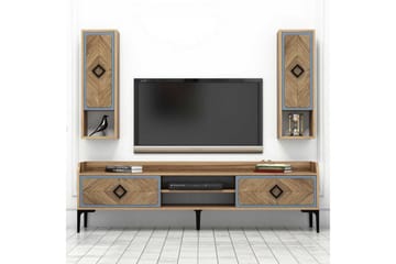 Hovdane TV-Benk 180 cm - Brun/Blå - Møbler - TV- & Mediamøbler - TV-møbelsett