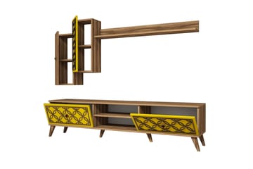 Hovdane TV-Benk 180 cm - Brun/Gul - Møbler - TV- & Mediamøbler - TV-møbelsett