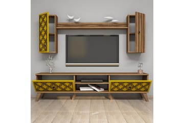 Hovdane TV-Benk 180 cm - Brun/Gul - Møbler - TV- & Mediamøbler - TV-møbelsett