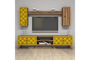 Hovdane TV-Benk 180 cm - Brun/Gul - Møbler - TV- & Mediamøbler - TV-møbelsett