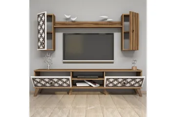 Hovdane TV-Benk 180 cm - Brun/Hvit - Møbler - TV- & Mediamøbler - TV-møbelsett