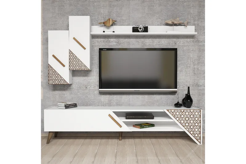 Hovdane TV-Benk 180 cm - Hvit - Møbler - TV- & Mediamøbler - TV-møbelsett