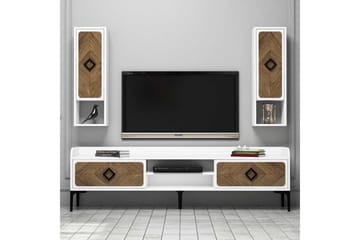 Hovdane TV-Benk 180 cm - Hvit/Brun - Møbler - TV- & Mediamøbler - TV-møbelsett