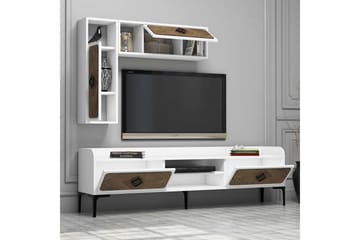 Hovdane TV-Benk 180 cm - Hvit/Brun - Møbler - TV- & Mediamøbler - TV-møbelsett