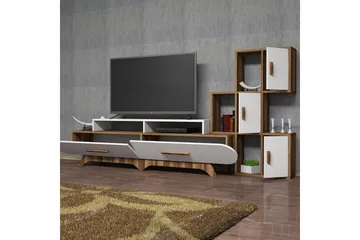 Hovdane TV-Benk 205 cm - Brun/Hvit - Møbler - TV- & Mediamøbler - TV-møbelsett