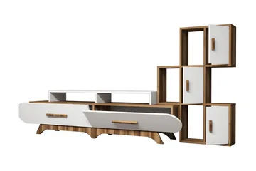 Hovdane TV-Benk 205 cm - Brun/Hvit - Møbler - TV- & Mediamøbler - TV-møbelsett