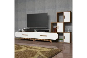 Hovdane TV-Benk 205 cm - Brun/Hvit - Møbler - TV- & Mediamøbler - TV-møbelsett