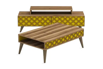 Hovdane TV-Møbelsett 140 cm - Brun/Gul - Møbler - TV- & Mediamøbler - TV-møbelsett