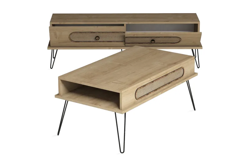 Hovdane TV-møbelsett 145 cm - Brun/Eik - Møbler - TV- & Mediamøbler - TV-møbelsett