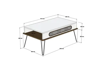 Hovdane TV-Møbelsett 145 cm - Hvit - Møbler - TV- & Mediamøbler - TV-møbelsett
