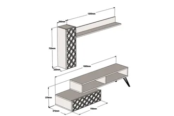 Hovdane TV-møbelsett 150 cm - Brun - Møbler - TV- & Mediamøbler - TV-møbelsett