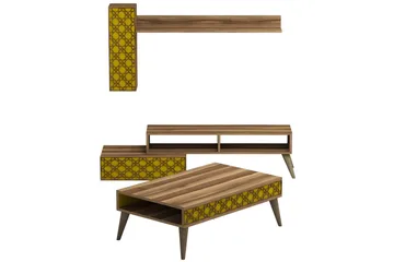 Hovdane TV-Møbelsett 150 cm - Brun/Gul - Møbler - TV- & Mediamøbler - TV-møbelsett