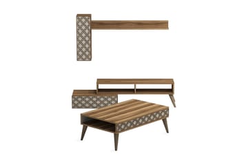 Hovdane TV-møbelsett 150 cm - Brun/Mønstret - Møbler - TV- & Mediamøbler - TV-møbelsett