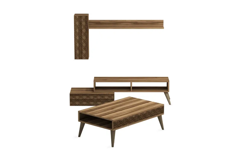 Hovdane TV-møbelsett 150 cm - Lysebrun - Møbler - TV- & Mediamøbler - TV-møbelsett