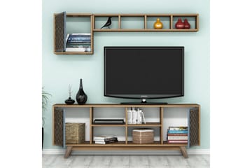 Hovdane TV-møbelsett 160 cm - Blå/Brun - Møbler - TV- & Mediamøbler - TV-møbelsett