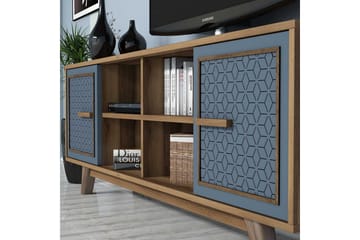 Hovdane TV-møbelsett 160 cm - Blå/Brun - Møbler - TV- & Mediamøbler - TV-møbelsett