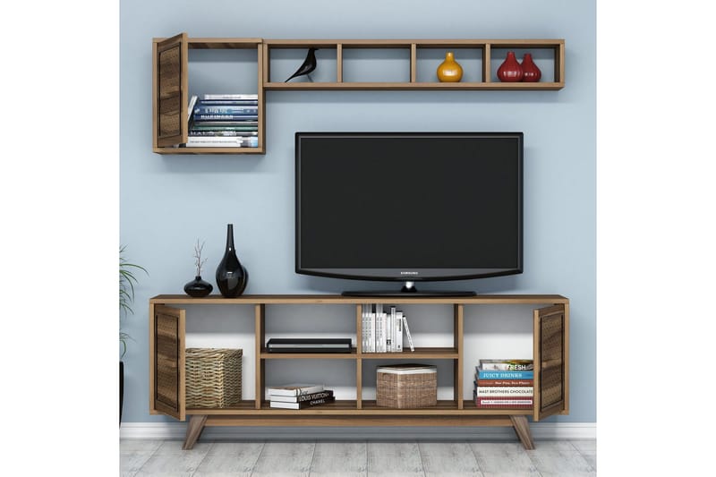 Hovdane TV-møbelsett 160 cm - Brun - Møbler - TV- & Mediamøbler - TV-møbelsett