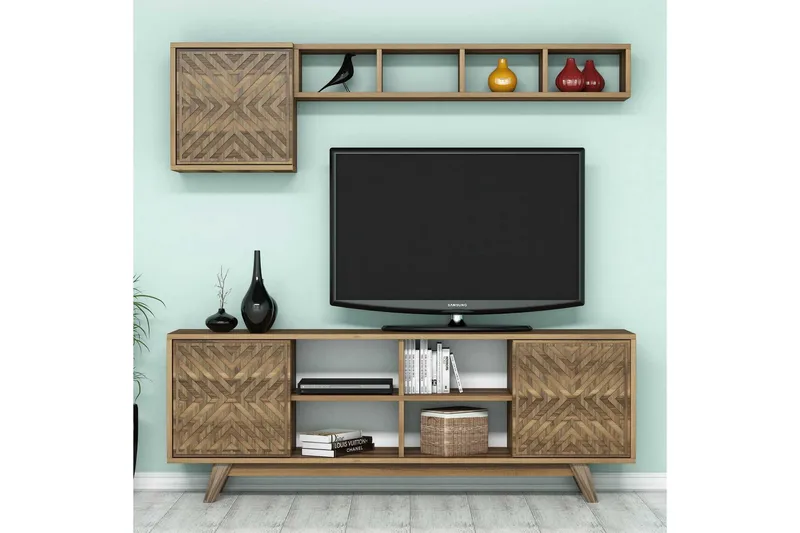Hovdane TV-møbelsett 160 cm - Brun - Møbler - TV- & Mediamøbler - TV-møbelsett