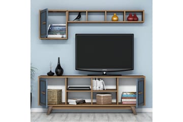 Hovdane TV-møbelsett 160 cm - Brun/Blå - Møbler - TV- & Mediamøbler - TV-møbelsett