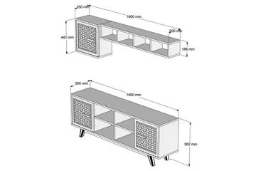 Hovdane TV-møbelsett 160 cm - Brun/Eik - Møbler - TV- & Mediamøbler - TV-møbelsett