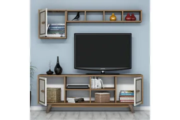 Hovdane TV-møbelsett 160 cm - Brun/Eik/Hvit - Møbler - TV- & Mediamøbler - TV-møbelsett