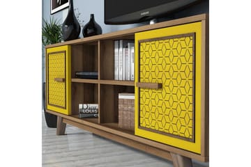 Hovdane TV-møbelsett 160 cm - Brun/Gul - Møbler - TV- & Mediamøbler - TV-møbelsett