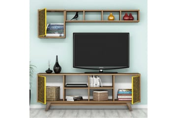 Hovdane TV-Møbelsett 160 cm - Brun/Gul - Møbler - TV- & Mediamøbler - TV-møbelsett