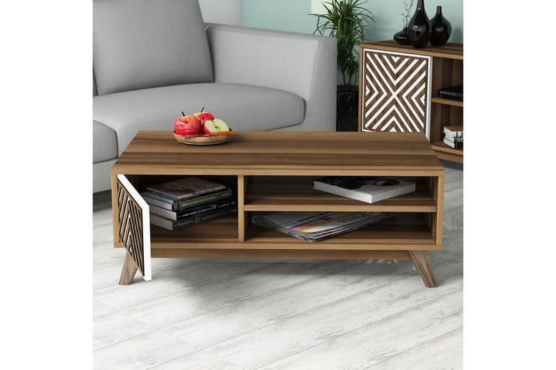 Hovdane TV-møbelsett 160 cm - Brun/Hvit - Møbler - TV- & Mediamøbler - TV-møbelsett