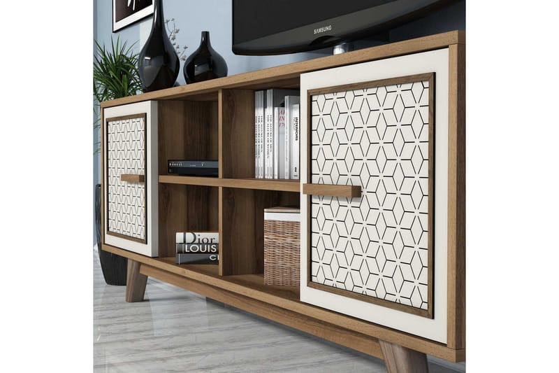 Hovdane TV-møbelsett 160 cm - Brun/Hvit/Eik - Møbler - TV- & Mediamøbler - TV-møbelsett