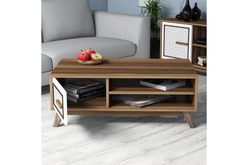 Hovdane TV-møbelsett 160 cm - Brun/Hvit/Eik - Møbler - TV- & Mediamøbler - TV-møbelsett