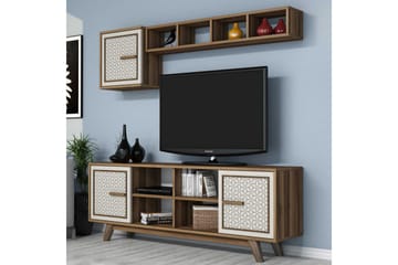 Hovdane TV-møbelsett 160 cm - Brun/Hvit/Eik - Møbler - TV- & Mediamøbler - TV-møbelsett
