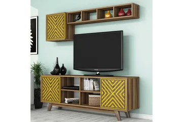 Hovdane TV-møbelsett 160 cm - Gul - Møbler - TV- & Mediamøbler - TV-møbelsett