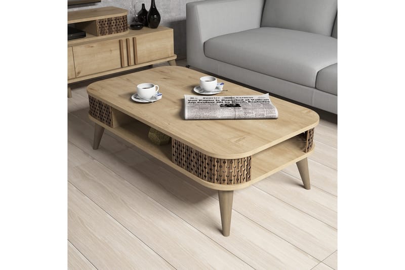 Hovdane TV-møbelsett 168 cm - Beige - Møbler - TV- & Mediamøbler - TV-møbelsett