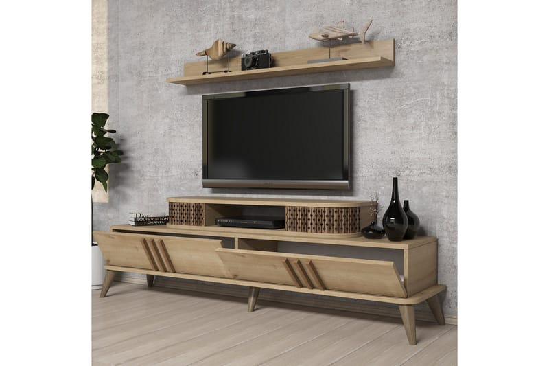 Hovdane TV-møbelsett 168 cm - Beige - Møbler - TV- & Mediamøbler - TV-møbelsett