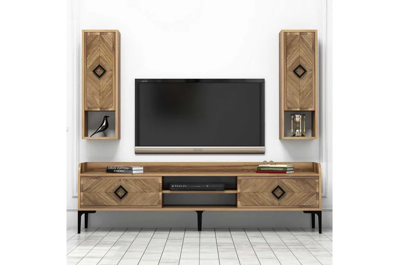 Hovdane TV-møbelsett 180 cm - Brun - Møbler - TV- & Mediamøbler - TV-møbelsett