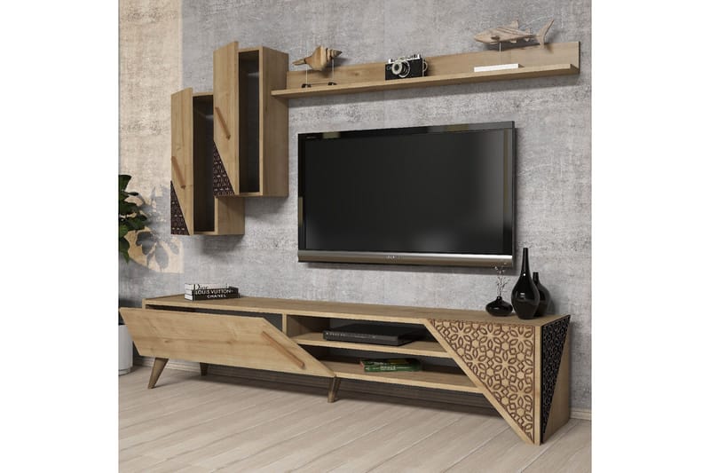 Hovdane TV-møbelsett 180 cm - Brun - Møbler - TV- & Mediamøbler - TV-møbelsett