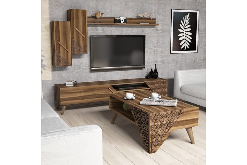 Hovdane TV-Møbelsett 180 cm - Brun - Møbler - TV- & Mediamøbler - TV-møbelsett