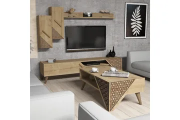 Hovdane TV-møbelsett 180 cm - Brun - Møbler - TV- & Mediamøbler - TV-møbelsett