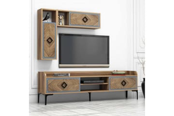 Hovdane TV-Møbelsett 180 cm - Brun/Blå - Møbler - TV- & Mediamøbler - TV-møbelsett
