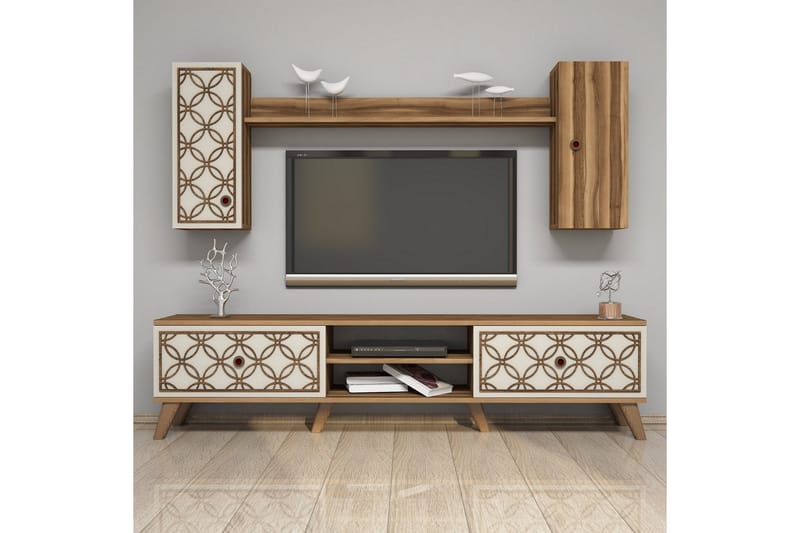 Hovdane TV-møbelsett 180 cm - Brun/Mønstret - Møbler - TV- & Mediamøbler - TV-møbelsett