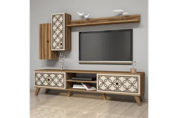 Hovdane TV-møbelsett 180 cm - Brun/Mønstret - Møbler - TV- & Mediamøbler - TV-møbelsett