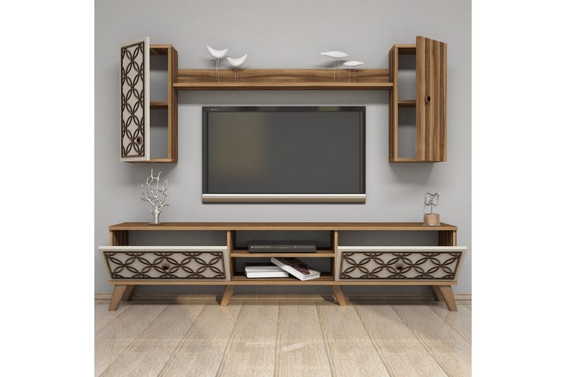 Hovdane TV-møbelsett 180 cm - Brun/Mønstret - Møbler - TV- & Mediamøbler - TV-møbelsett