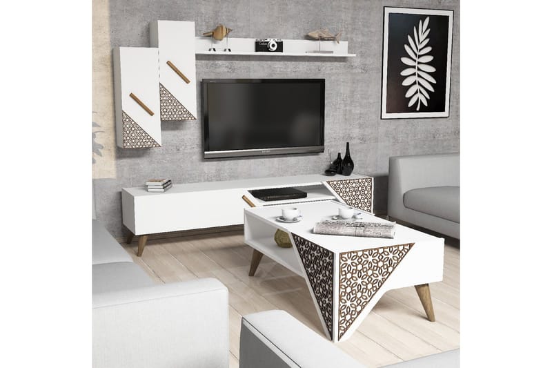 Hovdane TV-Møbelsett 180 cm - Hvit - Møbler - TV- & Mediamøbler - TV-møbelsett