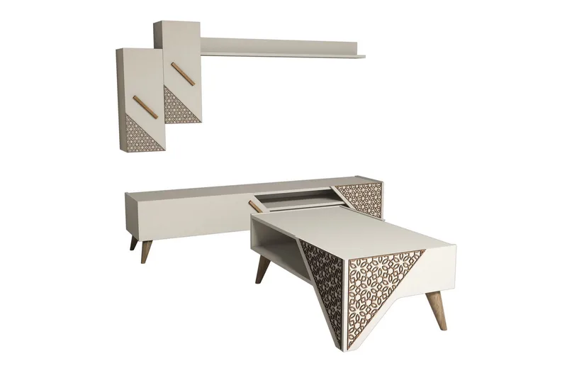 Hovdane TV-møbelsett 180 cm - Hvit - Møbler - TV- & Mediamøbler - TV-møbelsett