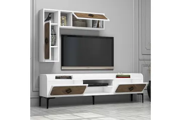 Hovdane TV-Møbelsett 180 cm - Hvit/Brun - Møbler - TV- & Mediamøbler - TV-møbelsett