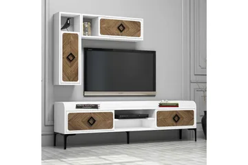 Hovdane TV-Møbelsett 180 cm - Hvit/Brun - Møbler - TV- & Mediamøbler - TV-møbelsett